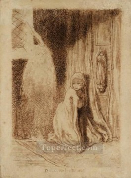  set Oil Painting - Faust Margaret in the Church Pre Raphaelite Brotherhood Dante Gabriel Rossetti